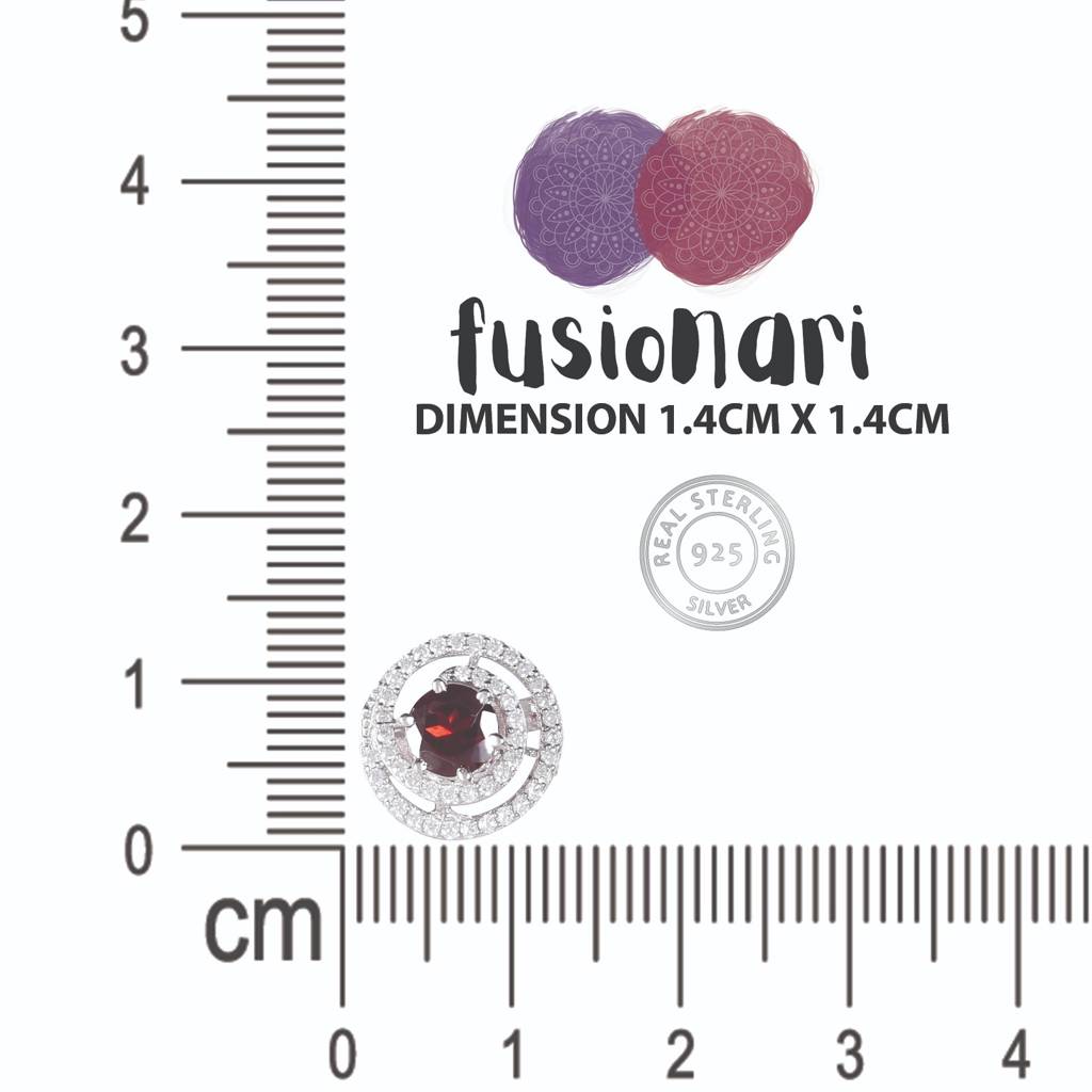 925 Sterling Silver Garnet Earrings For Women | Natural Red Gemstone Drop Earrings | Elegant Daily Wear Silver Jewelry : FU-0451