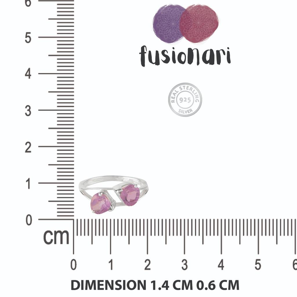 925 Silver Amethyst Ring For Women | Purple Healing Crystal Jewelry | Meditation & Party Wear : FU-0649