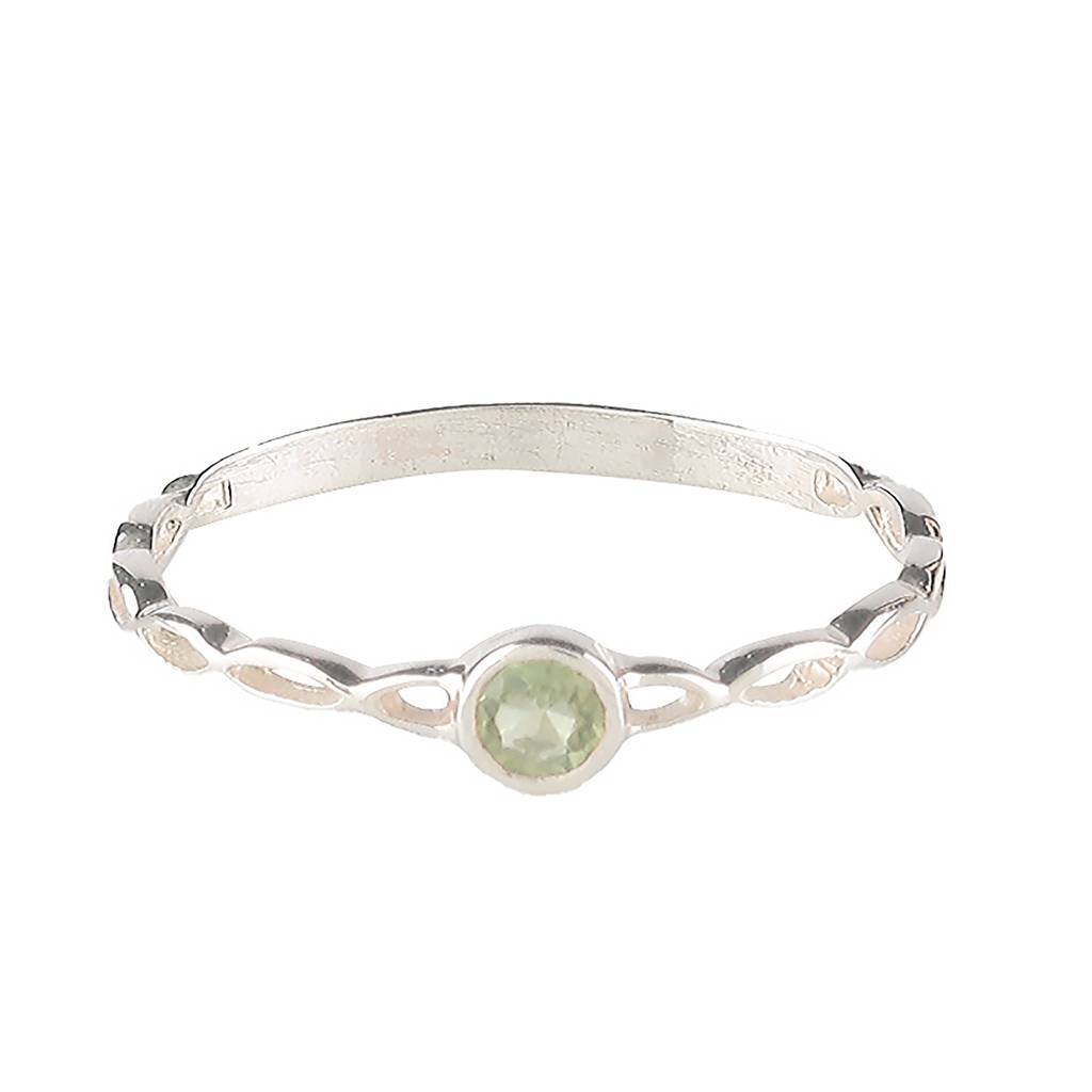 925 Sterling Silver Peridot Ring For Women | Green Birthstone Jewelry | August Birthday Gift & Office Wear : FU-0671