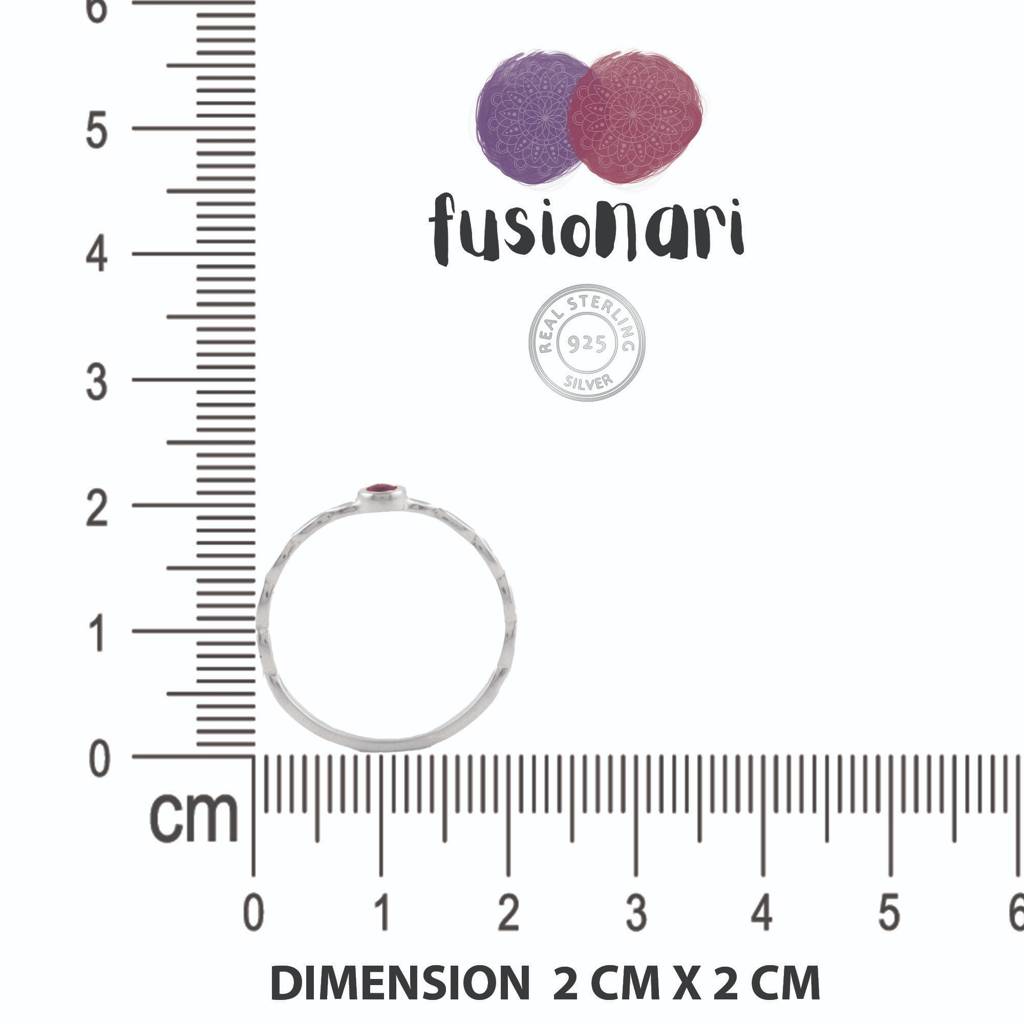 925 Silver Garnet Ring For Women | Classic Designer Red Gemstone Jewelry | Stylish Party Wear : FU-0667