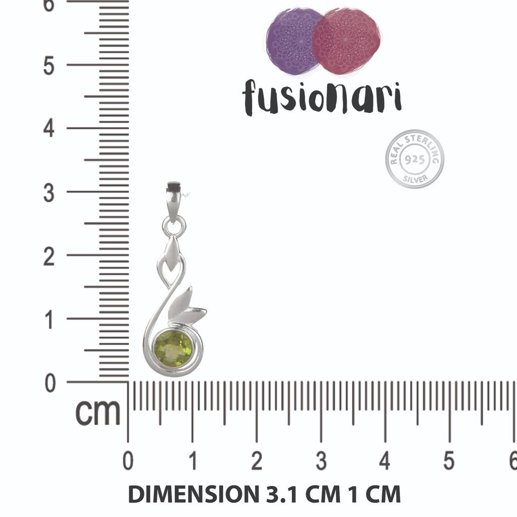 925 Silver Peridot Pendant With 18In Chain For Women | Light Green Gemstone Jewelry | August Birthstone Gift : FU-0687-C