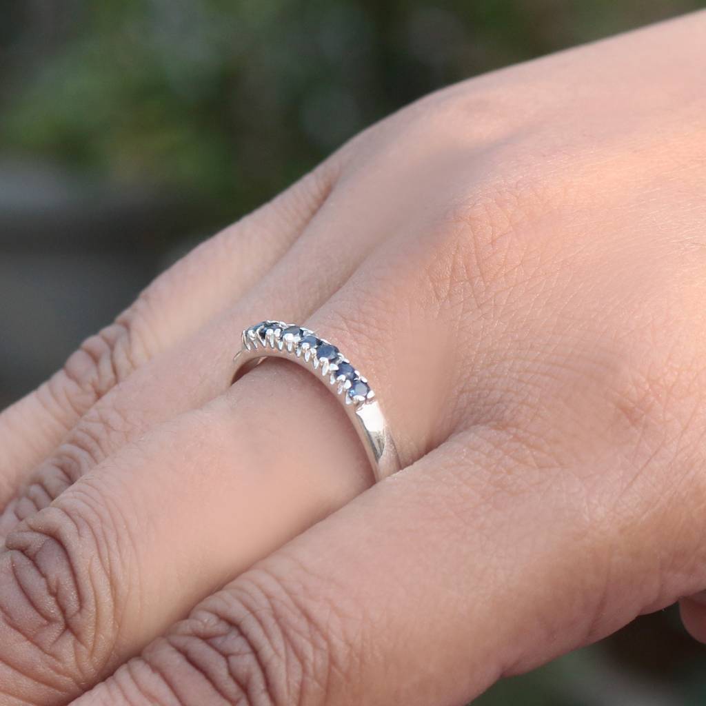 925 Sterling Silver Blue Sapphire Ring For Women | Luxury Royal Blue Stone Jewelry | Wedding & Formal Wear : FU-0698