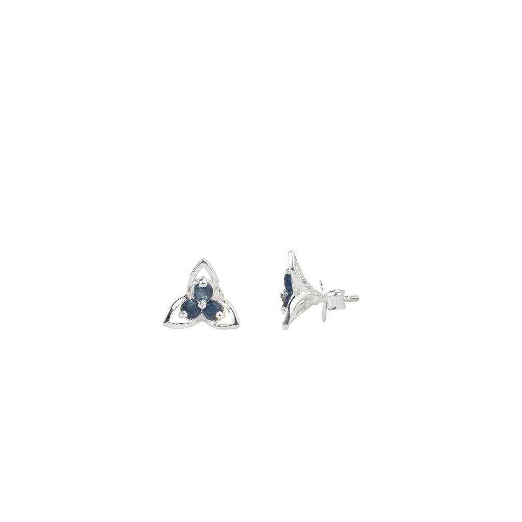 925 Sterling Silver Blue Sapphire Earrings For Women | Deep Blue Gemstone Drop Earrings | High Polish Party Wear Jew : FU-0091