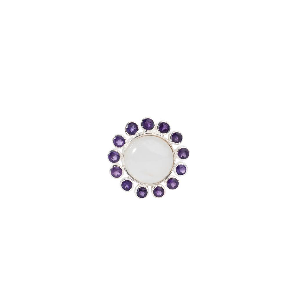 925 Silver Elegant Moonstone Sterling Silver Ring - Natural Gemstone, Unique Design, Perfect For Everyday Wear Or Gi : FU-0092
