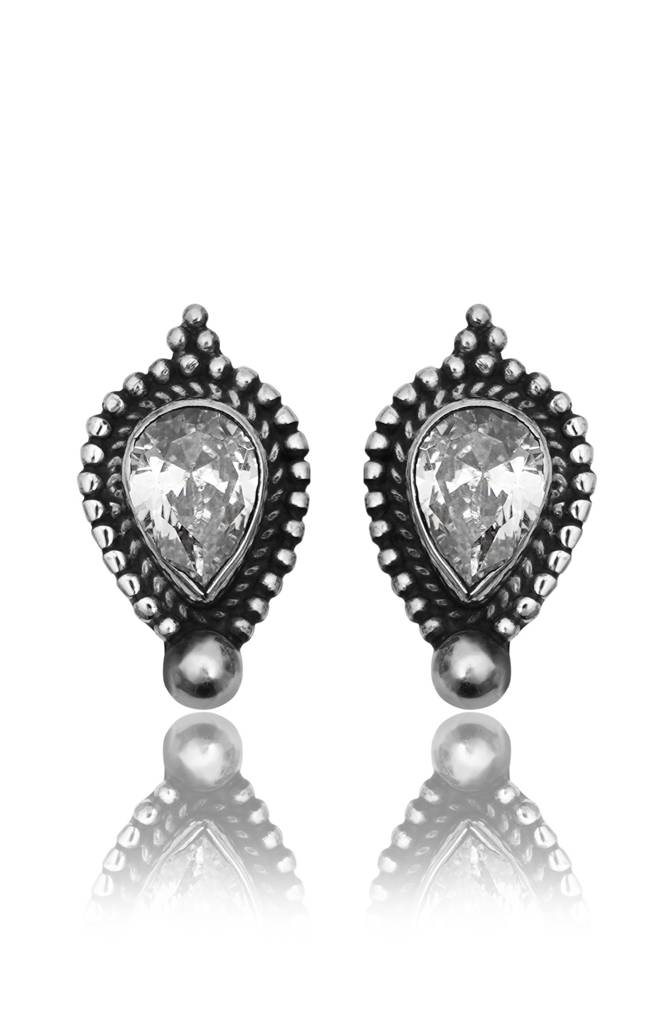 925 Sterling Silver Ad Zircon Earrings For Women |Authentic Silver Jewelry |Handcrafted Elegant Gift : FU-0970