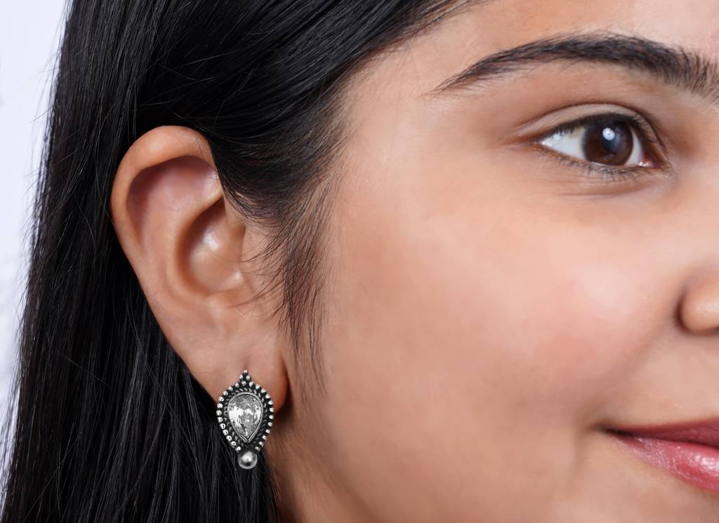 925 Sterling Silver Ad Zircon Earrings For Women |Authentic Silver Jewelry |Handcrafted Elegant Gift : FU-0970