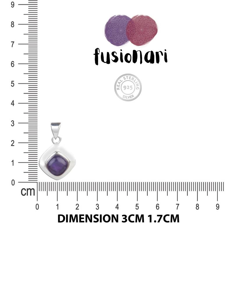 925 Sterling Silver Amethyst Pendant With Chain For - Women | Gemstone Pendant | Handmade Silver Jewelry | Elegant : FU-1125-C