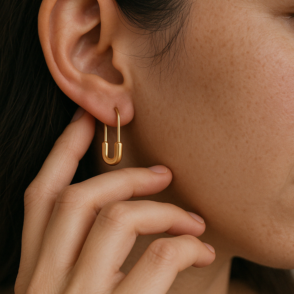 Anushka Jain Jewellery Mini Safety Pin Earrings (One Size)
