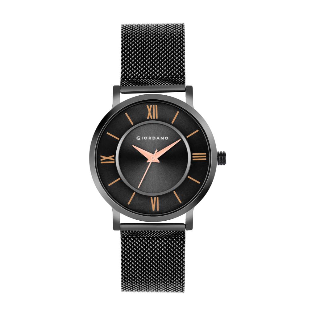 Analog Stylish Watch For Couple With Stylish Dial With Roman Indicess And Mesh Metal Strap : GD-1172-SETA-66