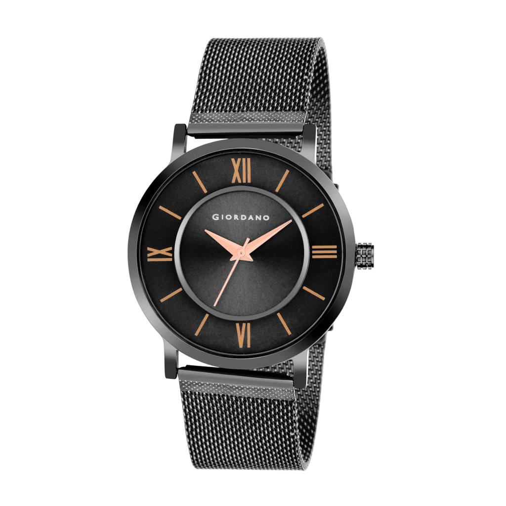 Analog Stylish Watch For Couple With Stylish Dial With Roman Indicess And Mesh Metal Strap : GD-1172-SETA-66