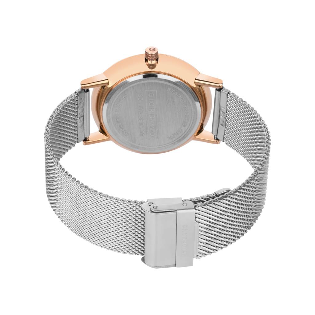 Analog Stylish Watch For Couple With Stylish Dial With Roman Indicess And Mesh Metal Strap : GD-1172-SETA-77