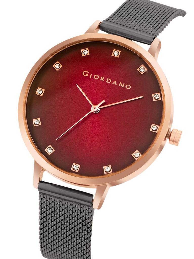Analog Wrist Watch For Women Stylish Metal Strap With Water Resistant 3 Hand Mechanism For Girls & Ladies To Comp : GD-4208-55