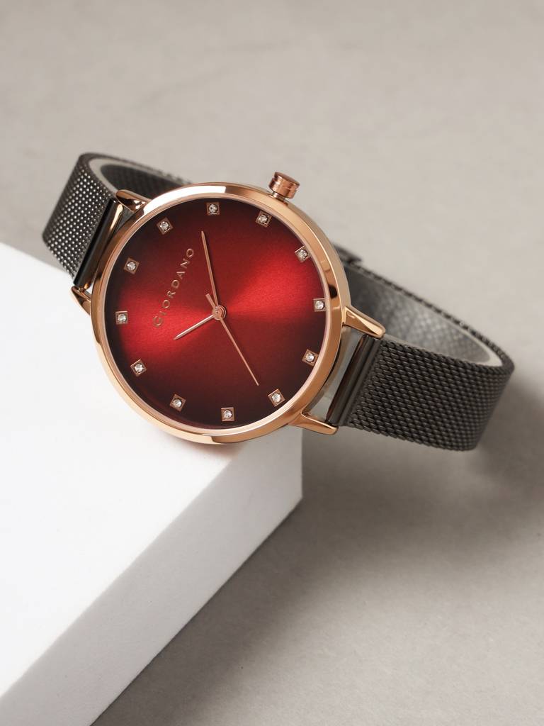 Analog Wrist Watch For Women Stylish Metal Strap With Water Resistant 3 Hand Mechanism For Girls & Ladies To Comp : GD-4208-55