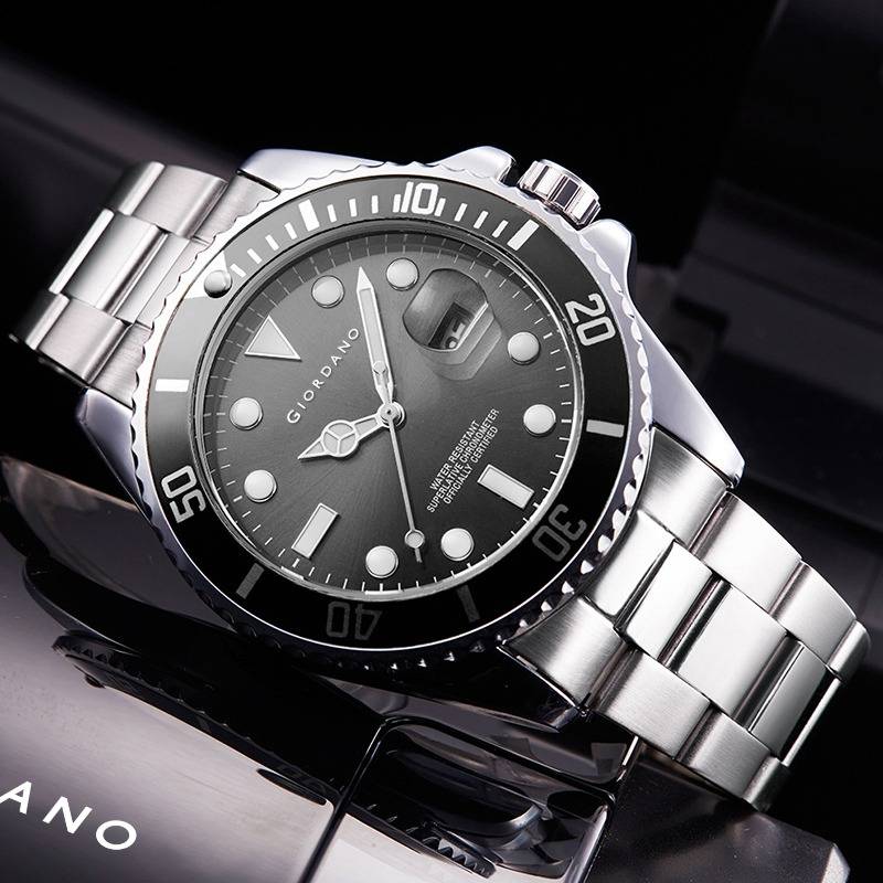 Analog Wrist Watch For Men Stylish Metal Strap With Water Resistant 3 Hand Mechanism Watch : GD-50006-11