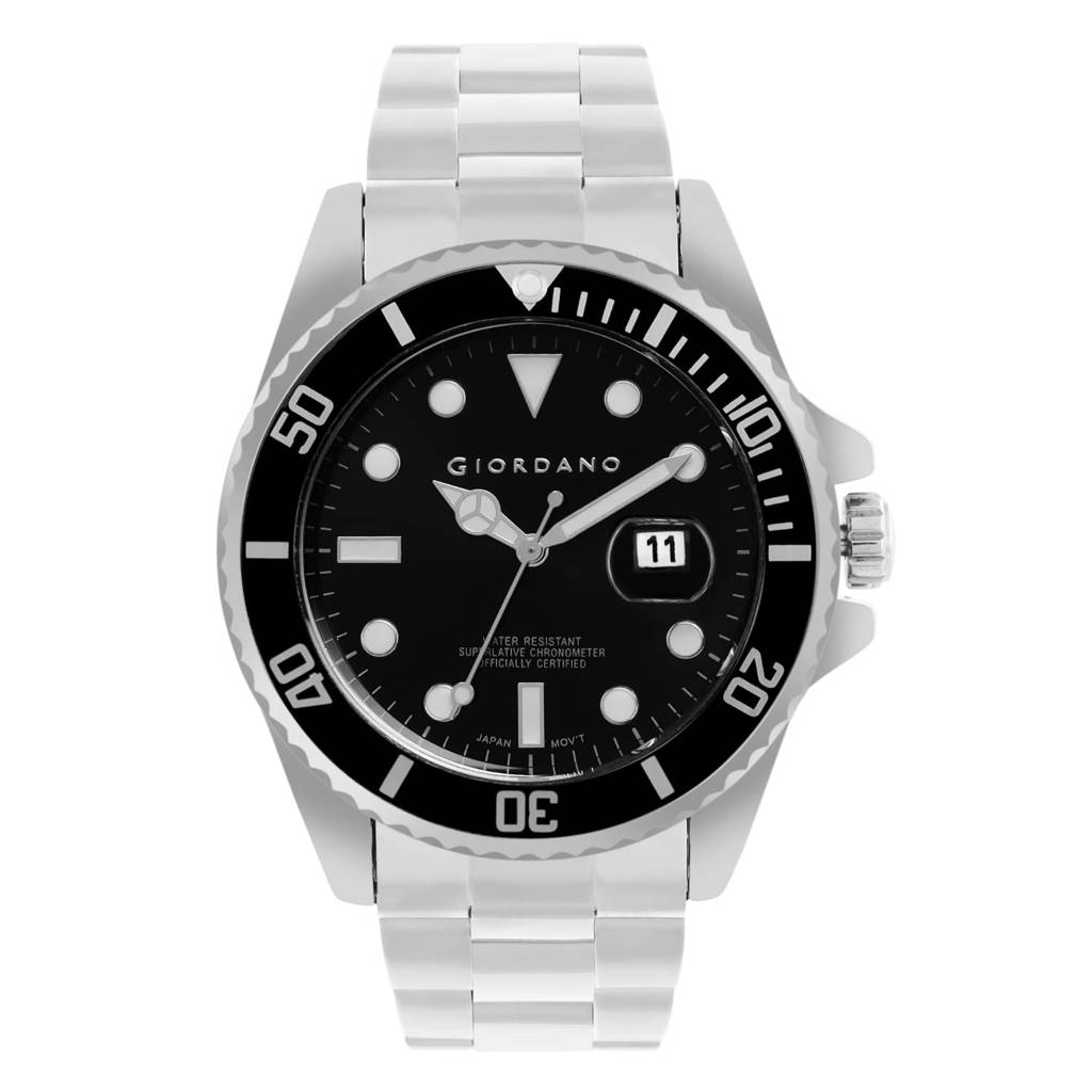 Analog Wrist Watch For Men Stylish Metal Strap With Water Resistant 3 Hand Mechanism Watch : GD-50006-11