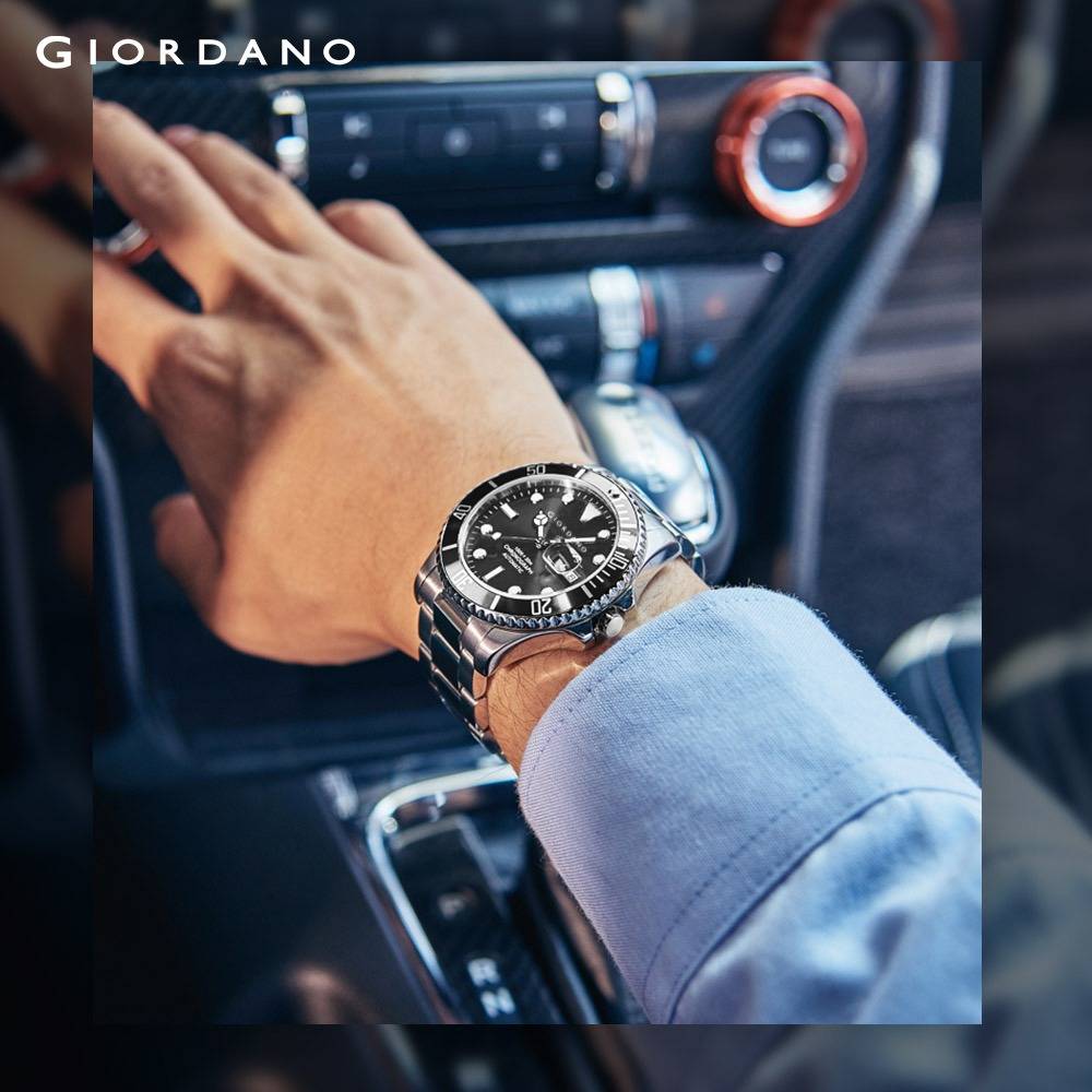 Analog Wrist Watch For Men Stylish Metal Strap With Water Resistant 3 Hand Mechanism Watch : GD-50006-11