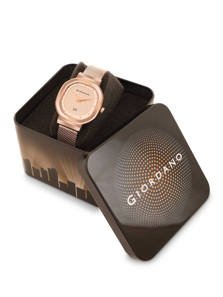 Analog Wrist Watch For Women Stylish Metal Strap With Water Resistant 3 Hand Mechanism For Girls & Ladies To Com : GD-60014-11