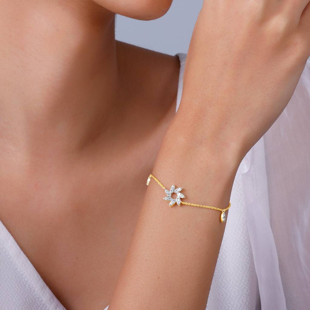 18K Gold Belezza Diamond Bracelet|With Certificate Of Authenticity & Bis-Hallmarked Gold Jewellery : GDLBR040