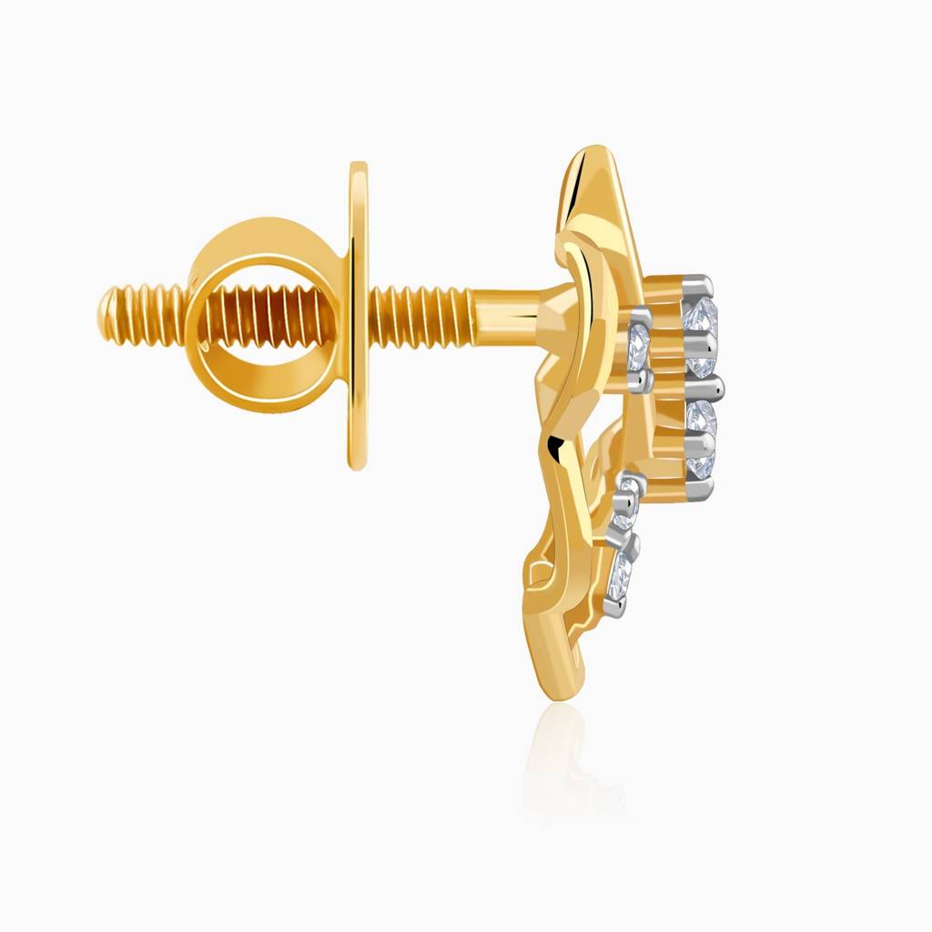 9K Gold Elvara Lab Grown Diamonds Stud Earrings|With Certificate Of Authenticity & Bis-Hallmarked Gold Jewellery : GDLER01142