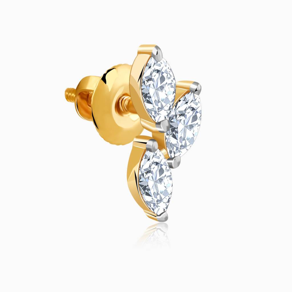 14K Gold Vine Of Love Lab Grown Diamond Earrings|With Certificate Of Authenticity & Bis-Hallmarked Gold Jewellery : GDLER01175