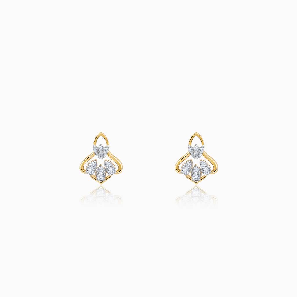 18K Gold Bellflower Rhapsody Lab Grown Diamond Earrings|With Certificate Of Authenticity & Bis-Hallmarked Gold Jew : GDLER0393