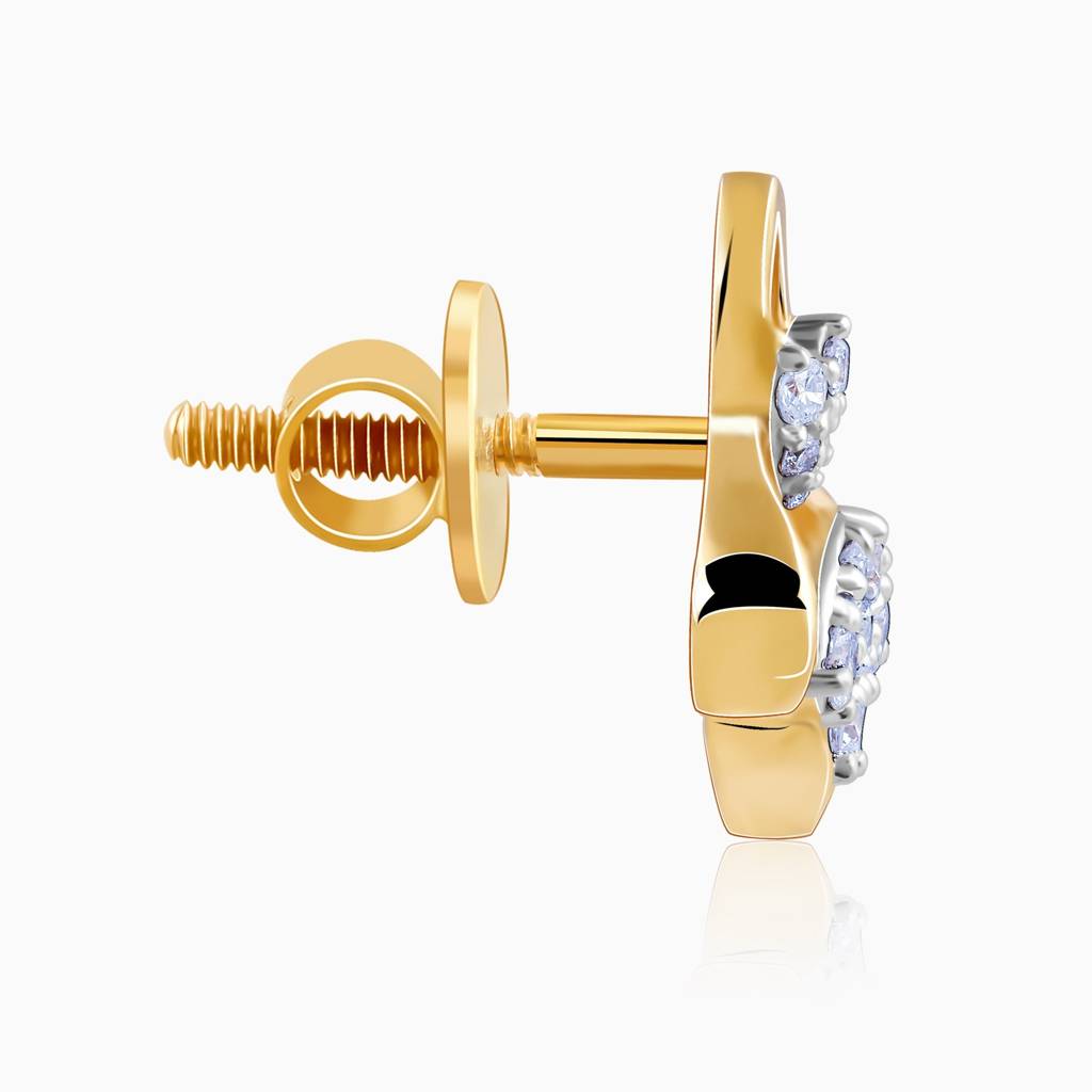 18K Gold Bellflower Rhapsody Lab Grown Diamond Earrings|With Certificate Of Authenticity & Bis-Hallmarked Gold Jew : GDLER0393