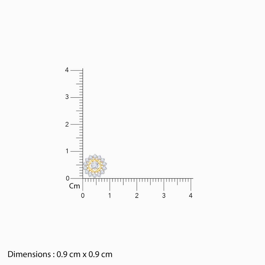 14K Gold Flower Power Lab Grown Diamond Stud Earrings|With Certificate Of Authenticity & Bis-Hallmarked Gold Jewel : GDLER0846