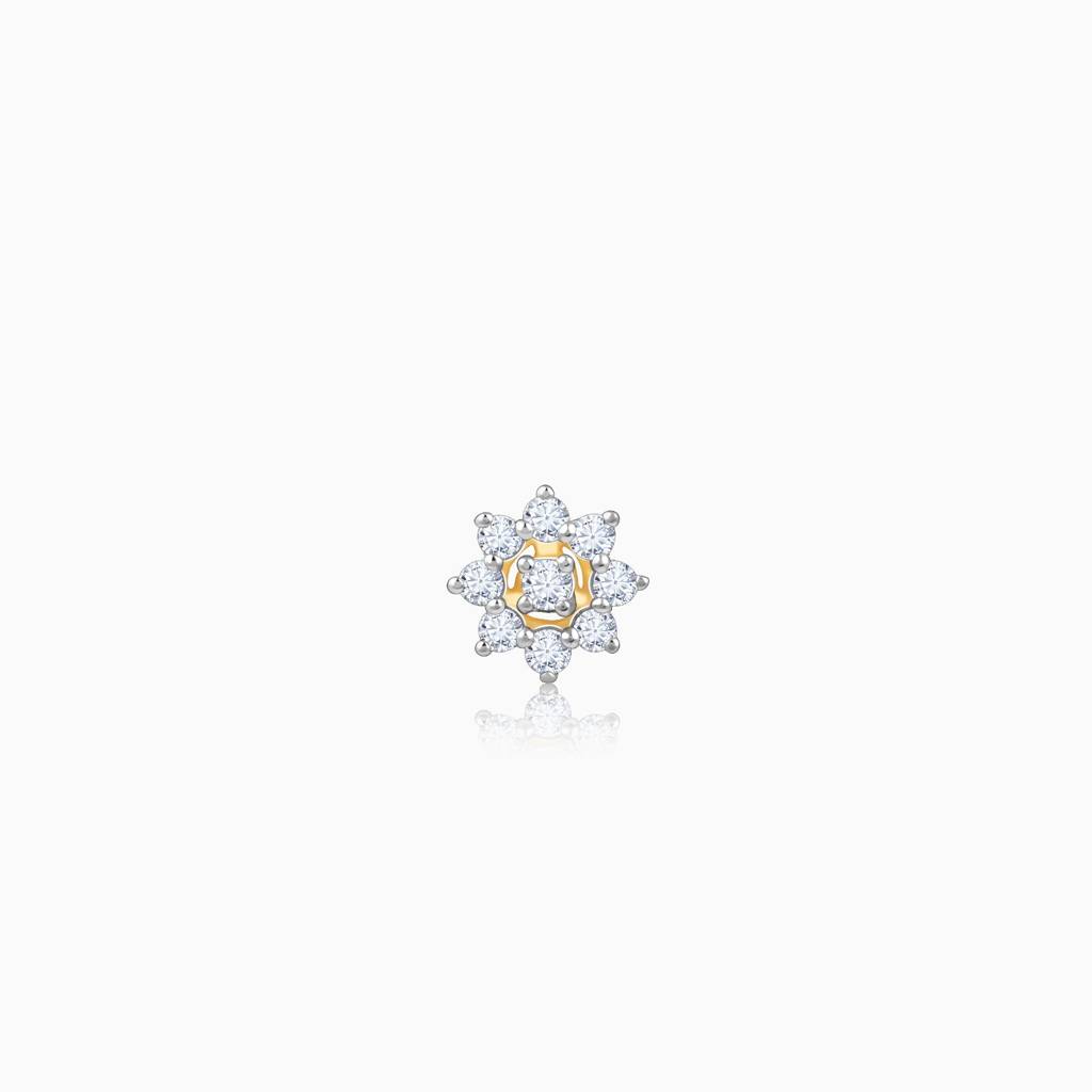 14K Gold Stardust Lab Grown Diamond Nose Pin|With Certificate Of Authenticity & Bis-Hallmarked Gold Jewellery : GDLNP0114