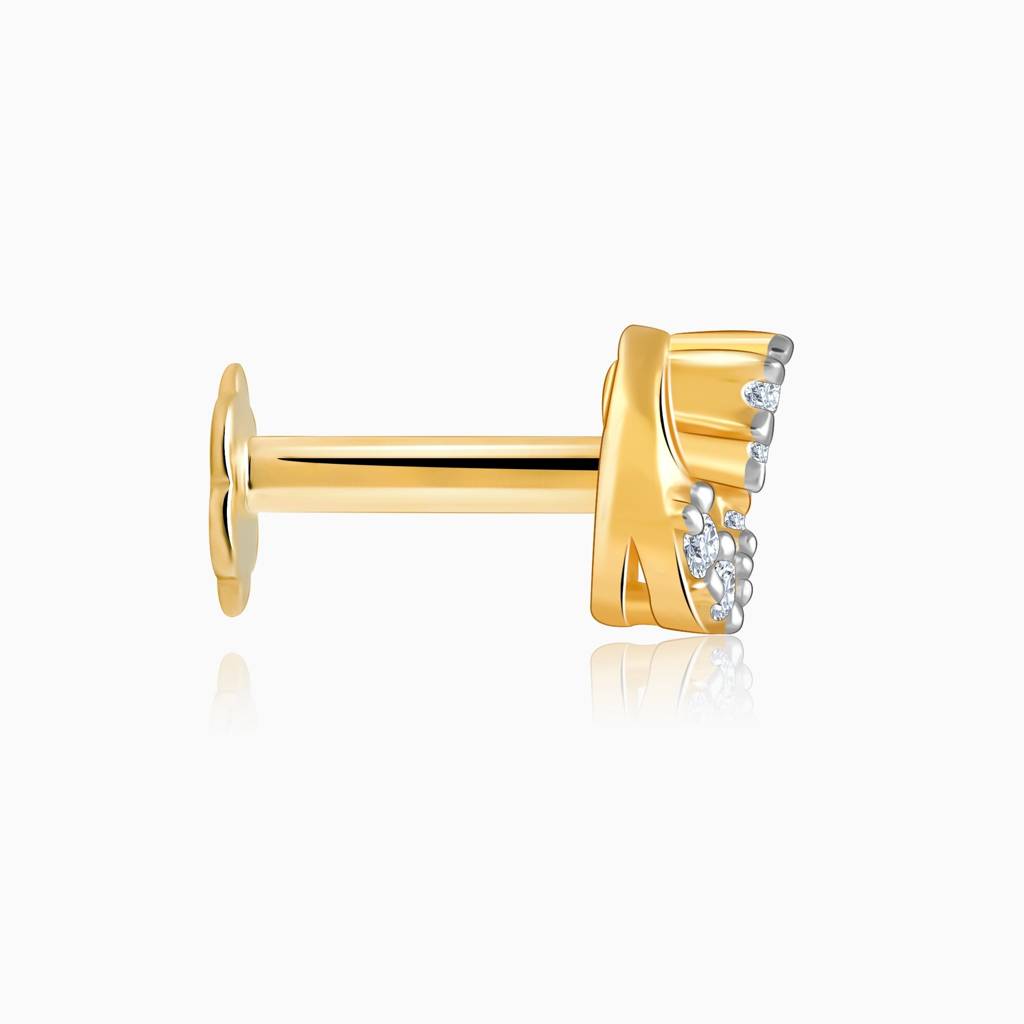 18K Gold Circle Of Light Lab Grown Diamond Nosepin|With Certificate Of Authenticity & Bis-Hallmarked Gold Jewellery : GDLNP0123