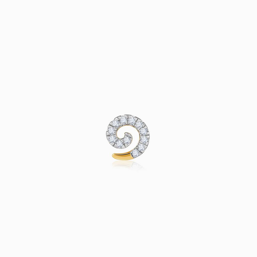 18K Gold Cirlia Lab Grown Diamond Nose Pin|With Certificate Of Authenticity & Bis-Hallmarked Gold Jewellery : GDLNP0127