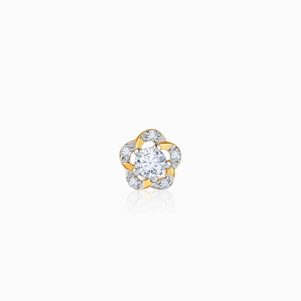 14K Gold Bloomlight Lab Grown Diamond Nosepin|With Certificate Of Authenticity & Bis-Hallmarked Gold Jewellery : GDLNP0154