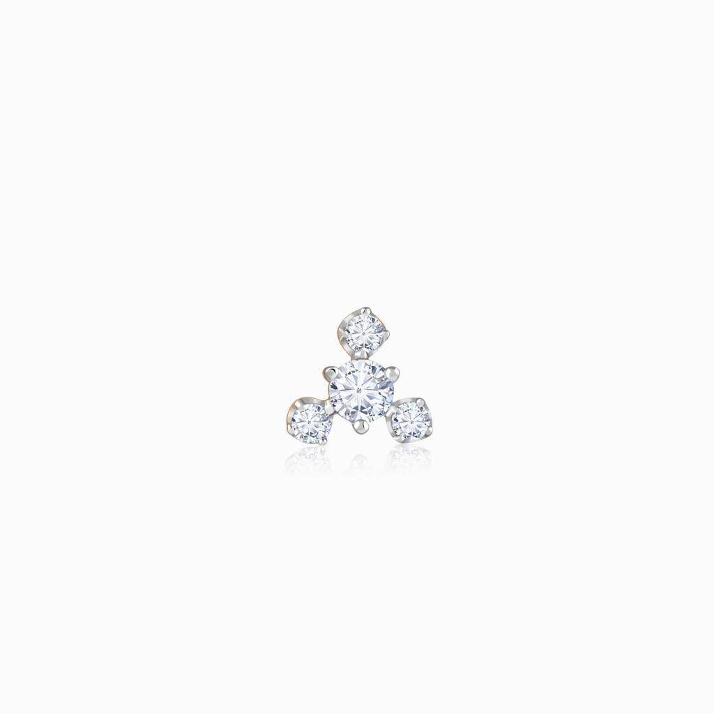18K Gold Starlit Lab Grown Diamond Nosepin|With Certificate Of Authenticity & Bis-Hallmarked Gold Jewellery : GDLNP0156