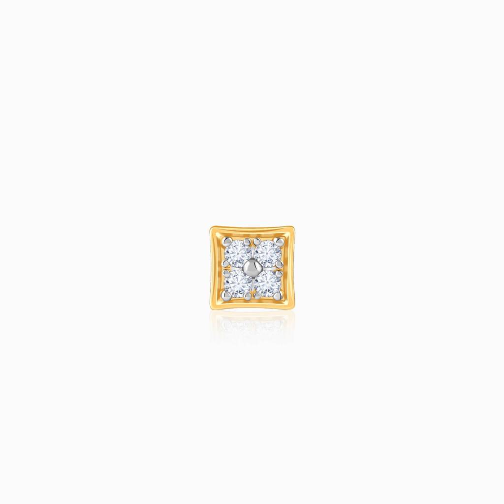 18K Gold Sharp Shine Lab Grown Diamond Nosepin|With Certificate Of Authenticity & Bis-Hallmarked Gold Jewellery : GDLNP0160