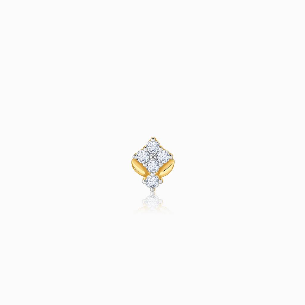 18K Gold Glow Vine Lab Grown Diamond Nosepin|With Certificate Of Authenticity & Bis-Hallmarked Gold Jewellery : GDLNP0162