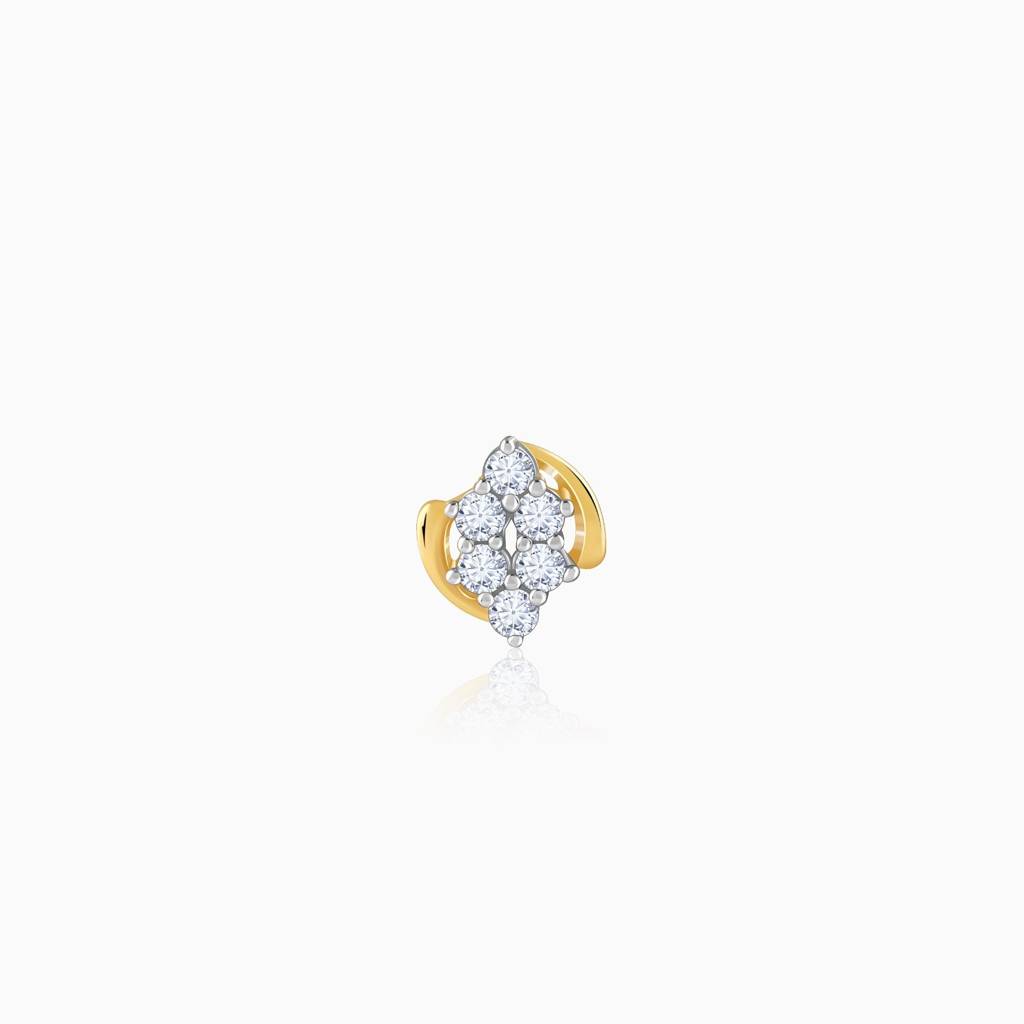 18K Gold Tranquil Lab Grown Diamond Nosepin|With Certificate Of Authenticity & Bis-Hallmarked Gold Jewellery : GDLNP0165