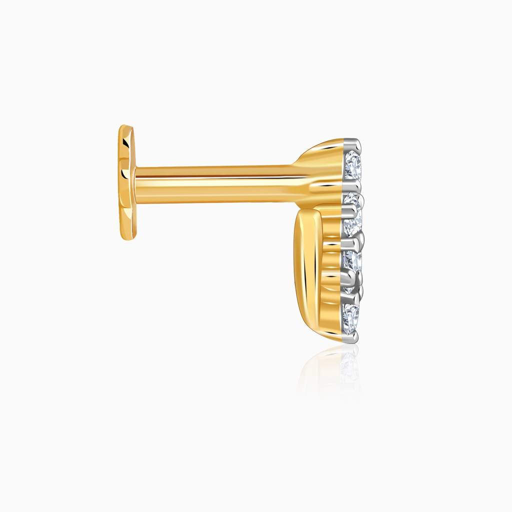 18K Gold Tranquil Lab Grown Diamond Nosepin|With Certificate Of Authenticity & Bis-Hallmarked Gold Jewellery : GDLNP0165