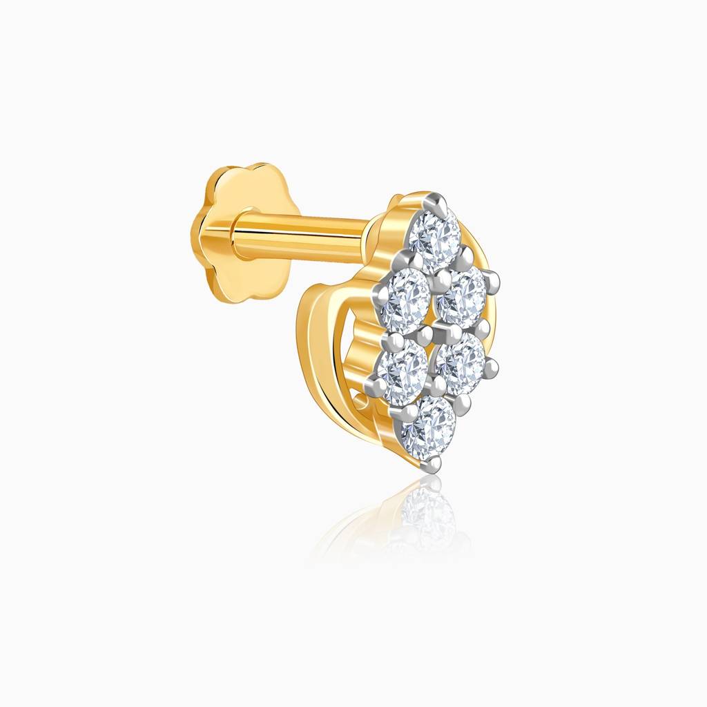 18K Gold Tranquil Lab Grown Diamond Nosepin|With Certificate Of Authenticity & Bis-Hallmarked Gold Jewellery : GDLNP0165
