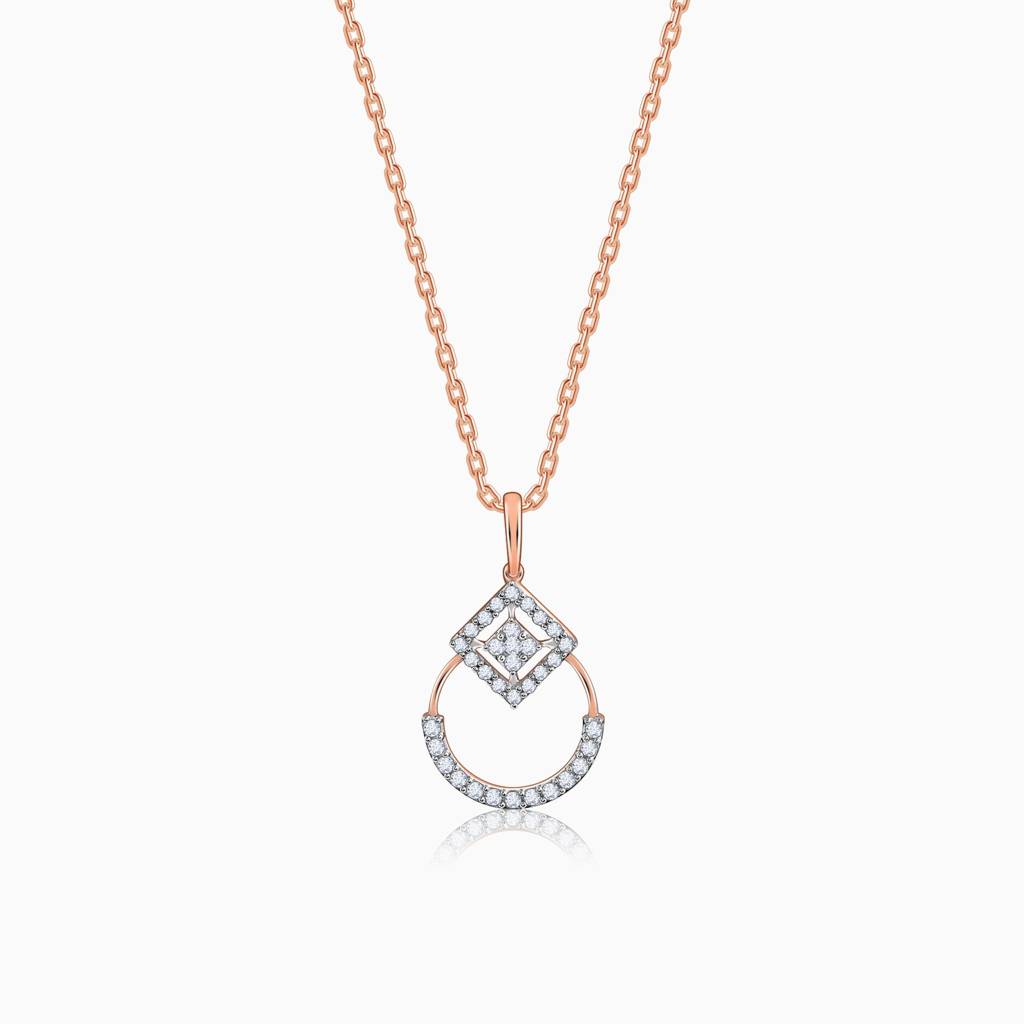 18K Rose Gold Rolling In Sparkle Lab Grown Diamond Pendant|With Certificate Of Authenticity & Bis-Hallmarked Gold  : GDLPD0460