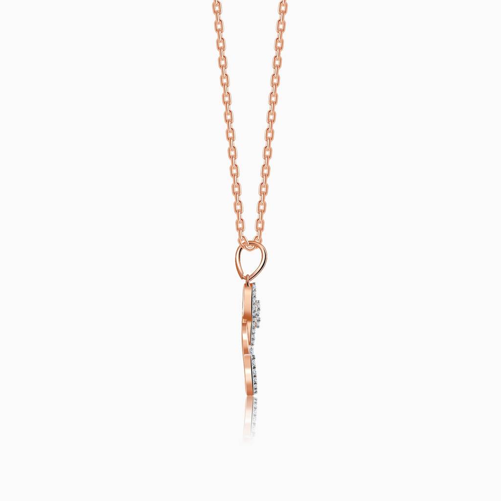 18K Rose Gold Rolling In Sparkle Lab Grown Diamond Pendant|With Certificate Of Authenticity & Bis-Hallmarked Gold  : GDLPD0460