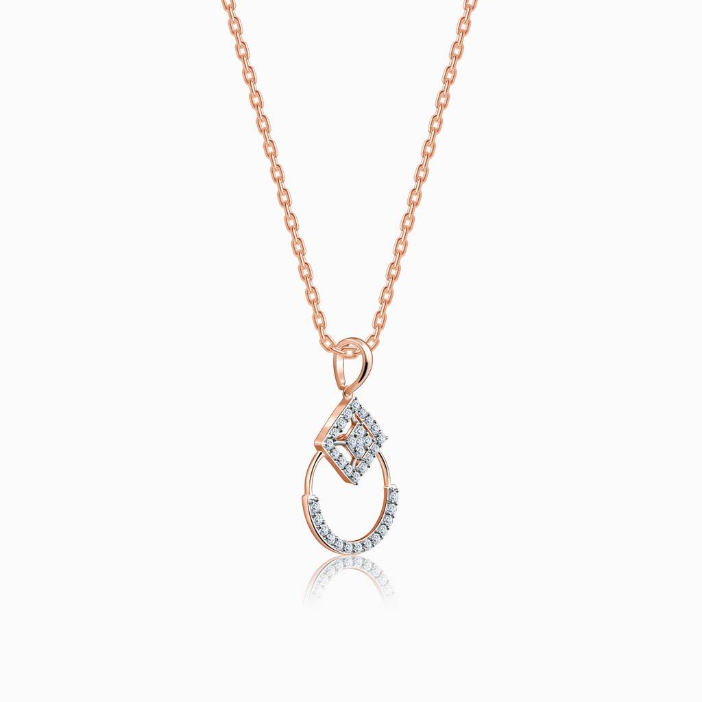 18K Rose Gold Rolling In Sparkle Lab Grown Diamond Pendant|With Certificate Of Authenticity & Bis-Hallmarked Gold  : GDLPD0460