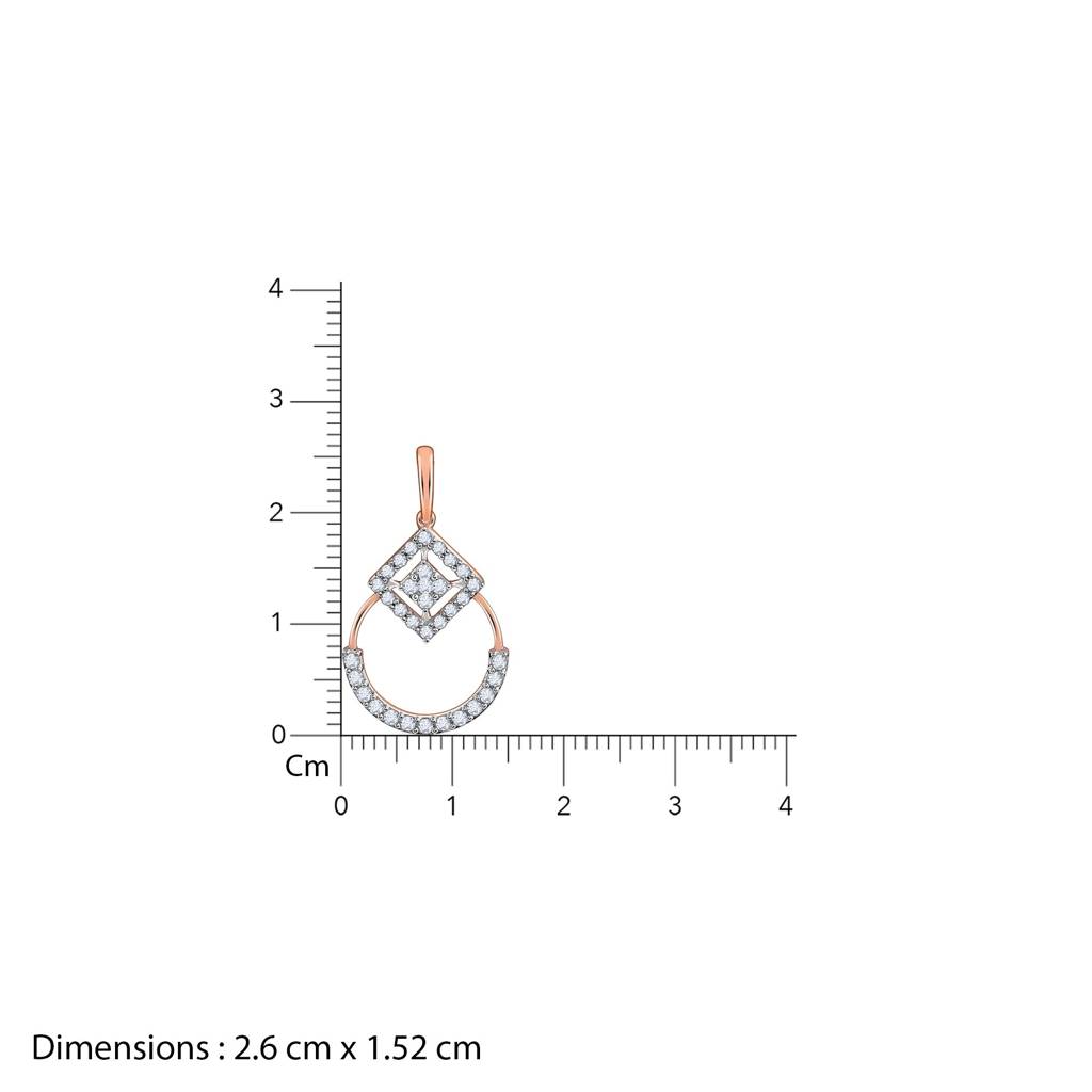 18K Rose Gold Rolling In Sparkle Lab Grown Diamond Pendant|With Certificate Of Authenticity & Bis-Hallmarked Gold  : GDLPD0460