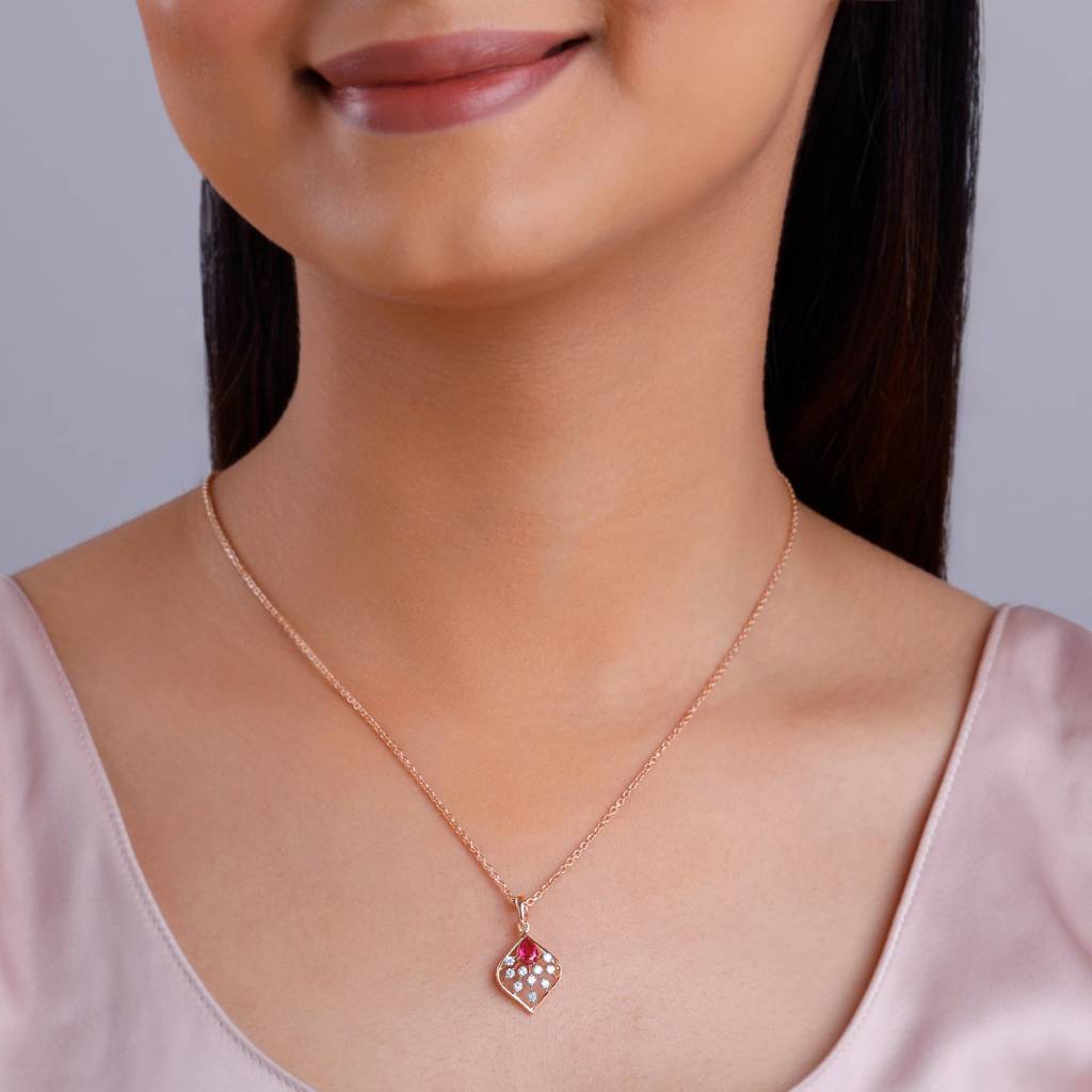 18K Gold Lilianth Lab Grown Diamond Pendant|With Certificate Of Authenticity & Bis-Hallmarked Gold Jewellery : GDLPD0462