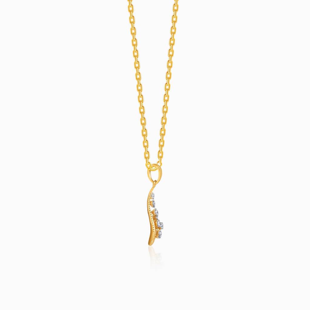18K Gold Whisper Drop Lab Grown Diamond Pendant|With Certificate Of Authenticity & Bis-Hallmarked Gold Jewellery : GDLPD0491