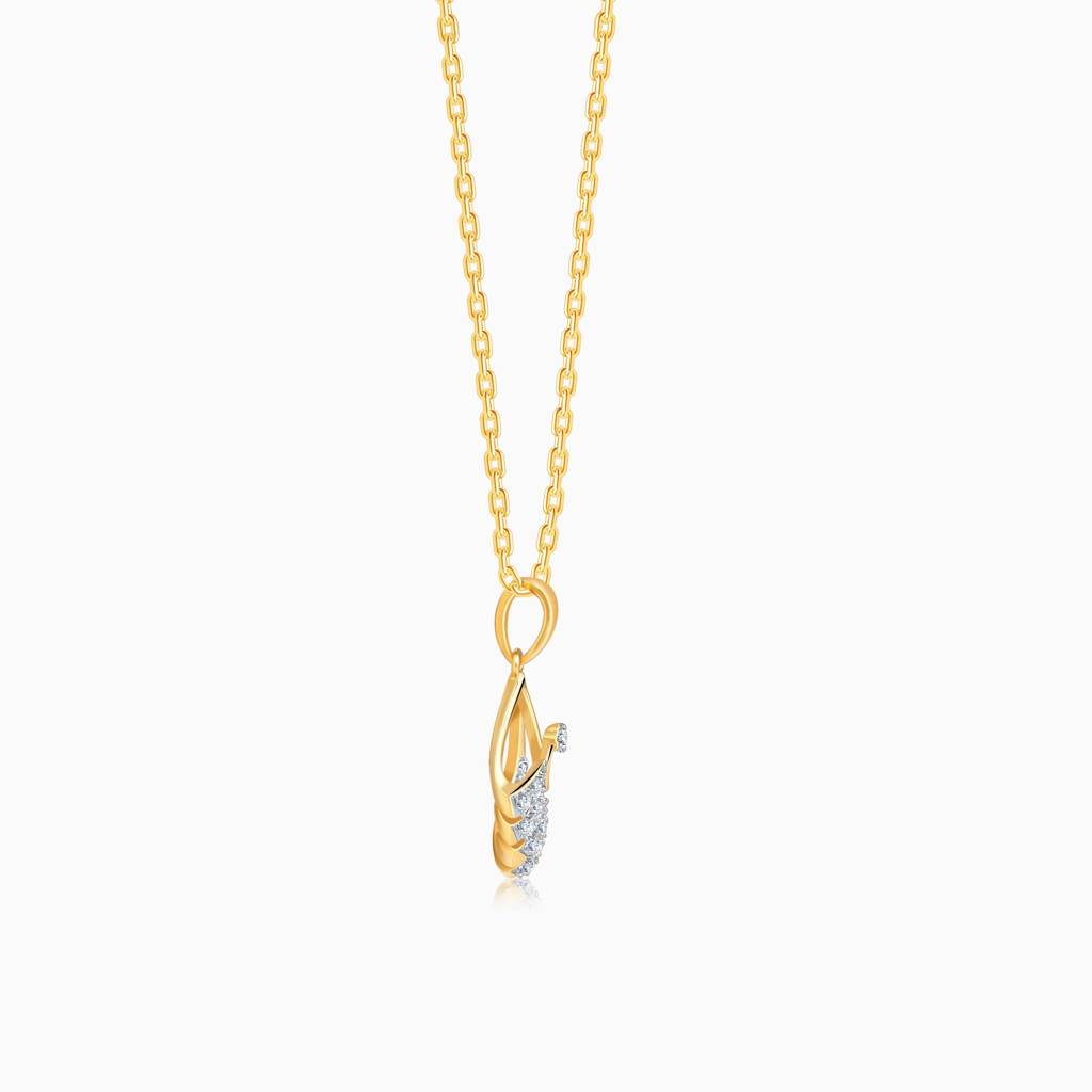 18K Gold Angular Lab Grown Diamond Pendant|With Certificate Of Authenticity & Bis-Hallmarked Gold Jewellery : GDLPD0496