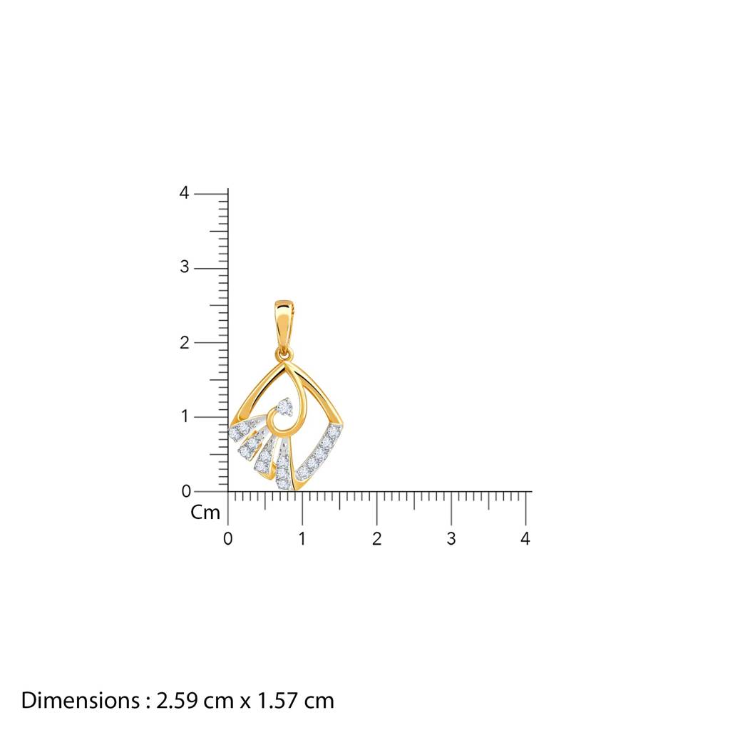 18K Gold Angular Lab Grown Diamond Pendant|With Certificate Of Authenticity & Bis-Hallmarked Gold Jewellery : GDLPD0496