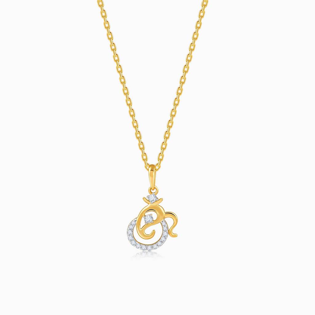 14K Gold Spiritual Ganesha Lab Grown Diamond Pendant|With Certificate Of Authenticity & Bis-Hallmarked Gold Jewell : GDLPD0543
