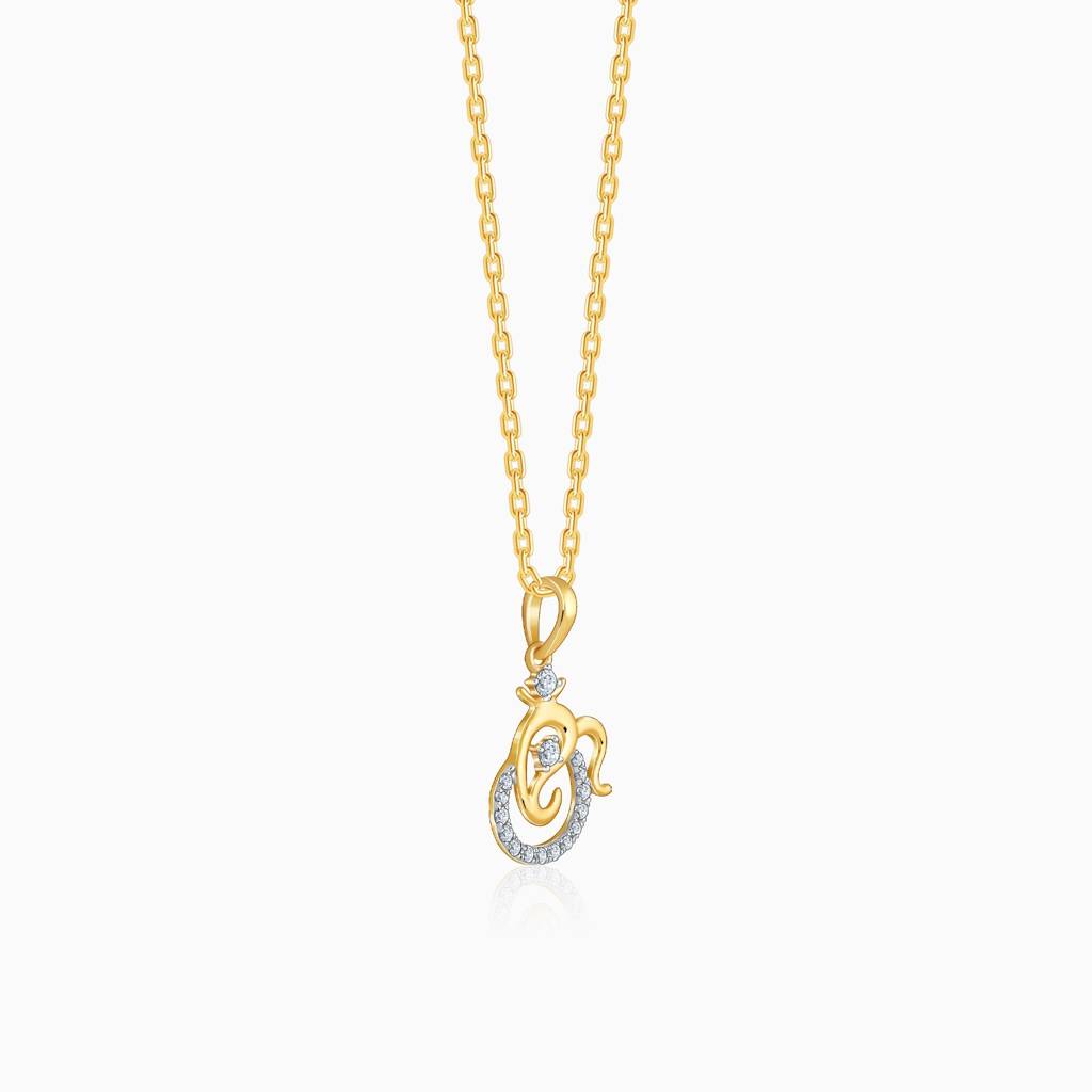 14K Gold Spiritual Ganesha Lab Grown Diamond Pendant|With Certificate Of Authenticity & Bis-Hallmarked Gold Jewell : GDLPD0543