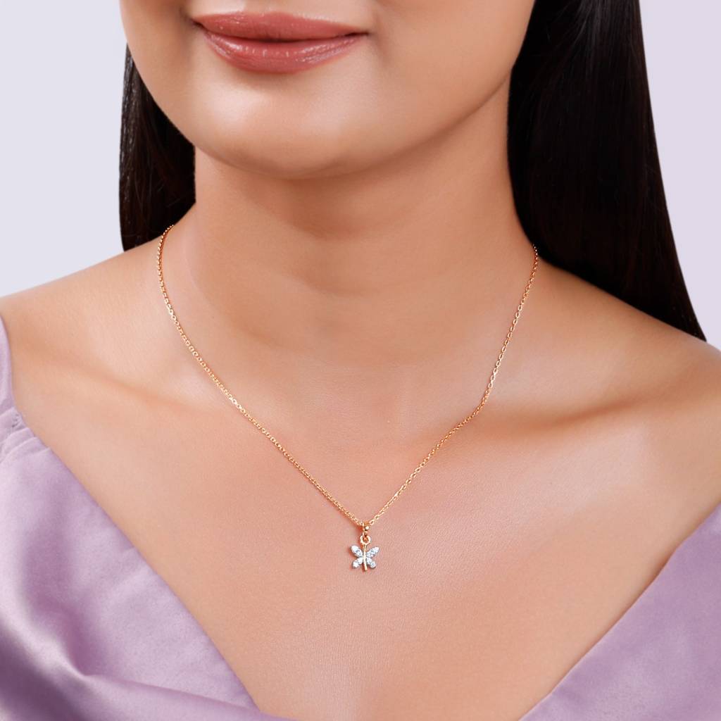 18K Rose Gold Evolve Lab Grown Diamond Pendant|With Certificate Of Authenticity & Bis-Hallmarked Gold Jewellery : GDLPD0546