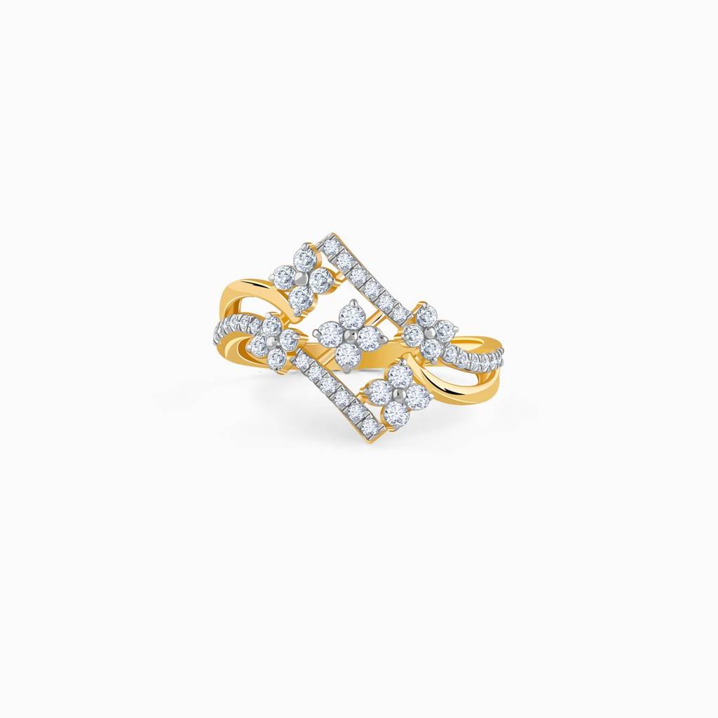14K Gold Floral Vibe Lab Grown Diamond Ring|With Certificate Of Authenticity & Bis-Hallmarked Gold Jewellery : GDLR01109