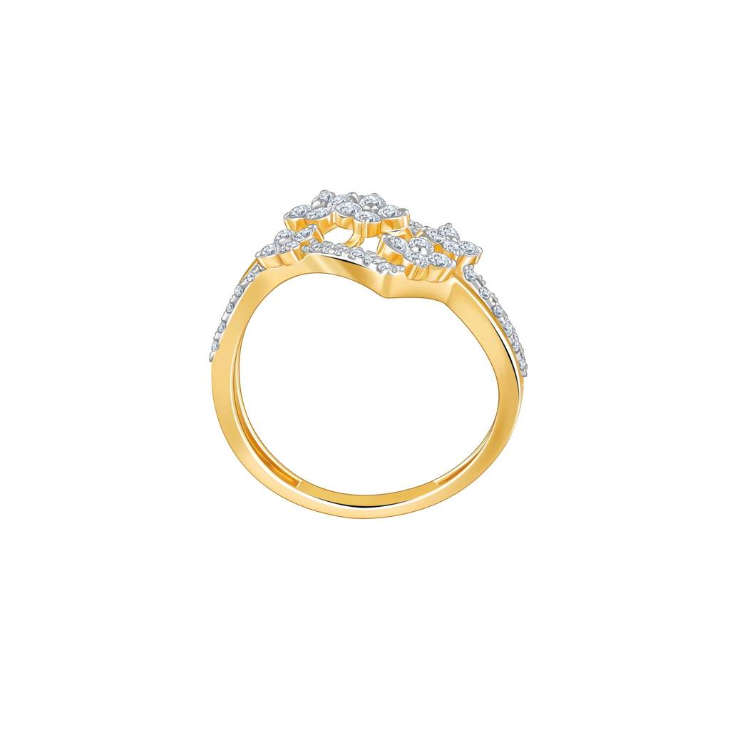 14K Gold Floral Vibe Lab Grown Diamond Ring|With Certificate Of Authenticity & Bis-Hallmarked Gold Jewellery : GDLR01109